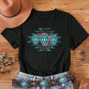 Turquoise Print Shirt